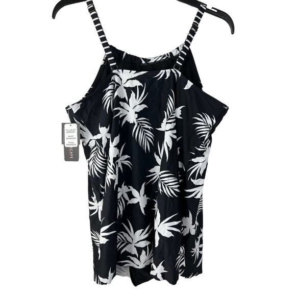 Island Escape Hawaii Gardens Printed Underwire One Piece Swimsuit Swim Dress - Picture 3 of 9